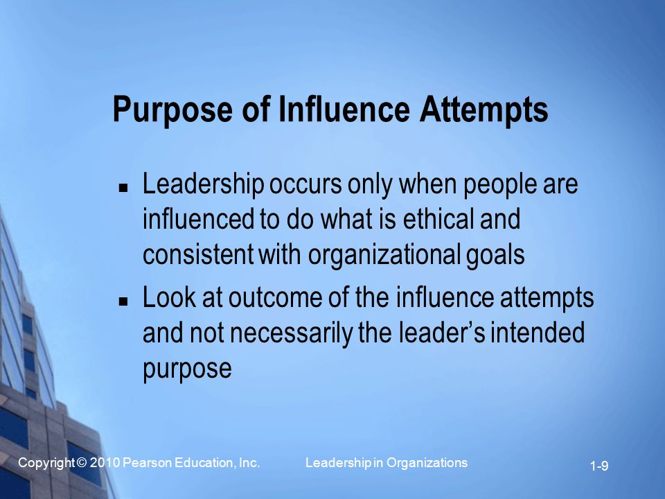 Purpose of Influence Attempts