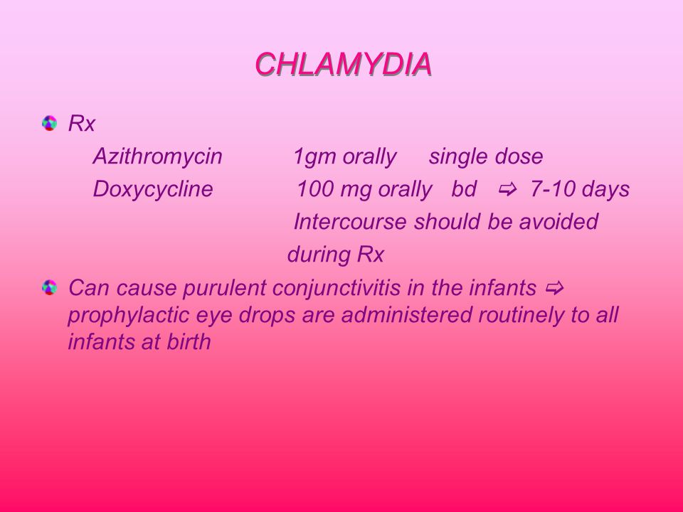 Dose for single chlamydia azithromycin Single dose