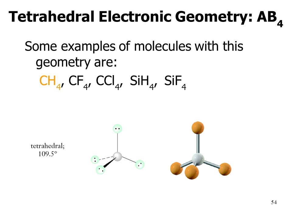 Some examples of molecules with this geometry are. 