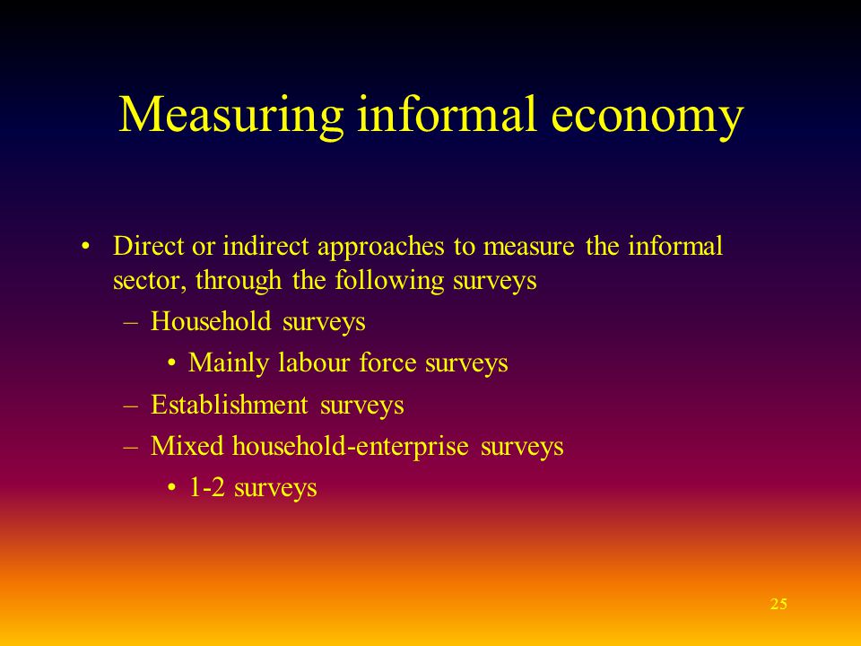 Measuring informal economy