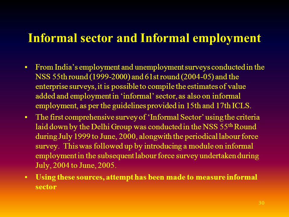 Informal sector and Informal employment
