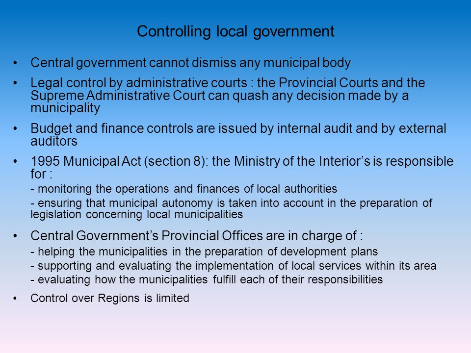 Controlling local government