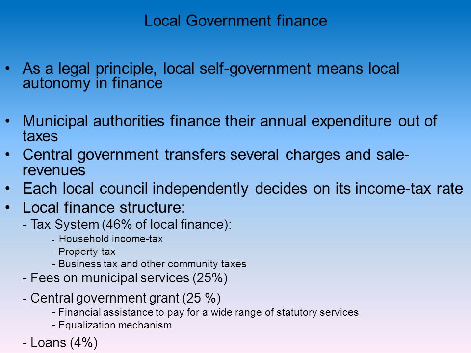 Local Government finance