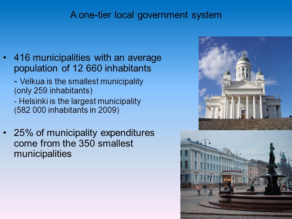 A one-tier local government system