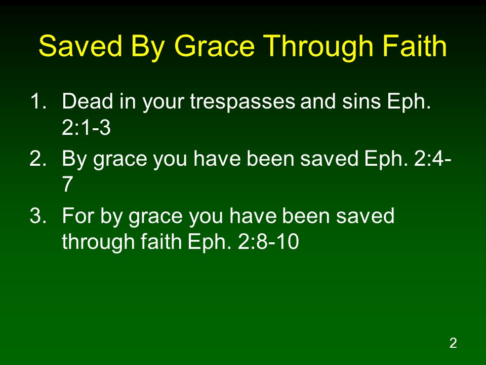 Saved By Grace Through Faith