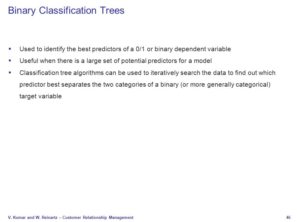 Binary Classification Trees