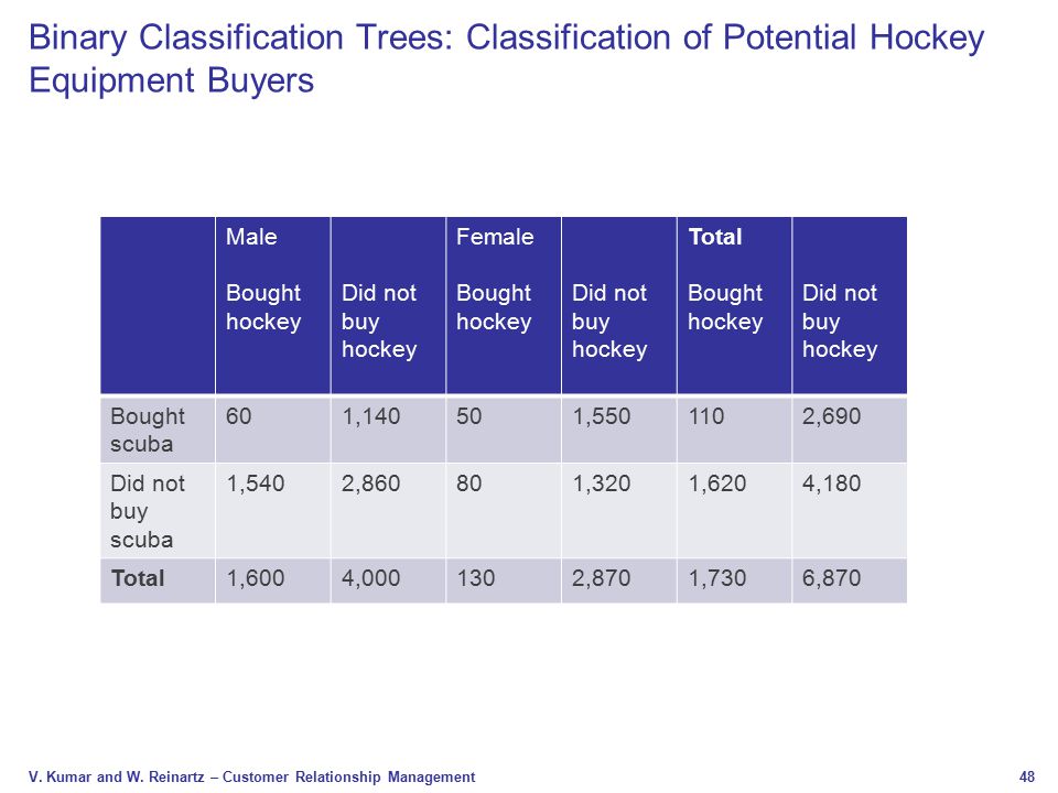 Binary Classification Trees: Classification of Potential Hockey Equipment Buyers