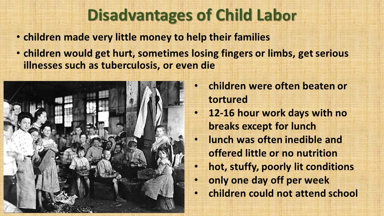 Disadvantages of Child Labor