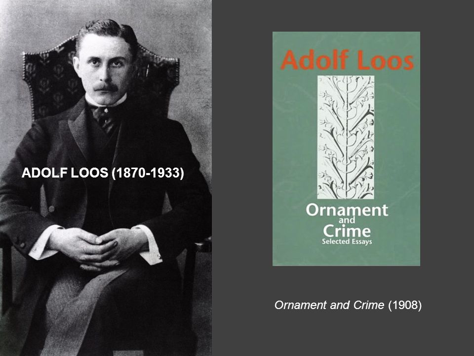 ADOLF LOOS ( ) Ornament and Crime (1908)