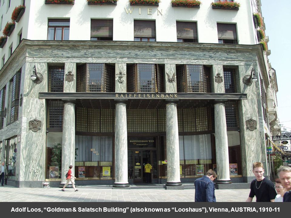 Adolf Loos, Goldman & Salatsch Building (also known as Looshaus ), Vienna, AUSTRIA,