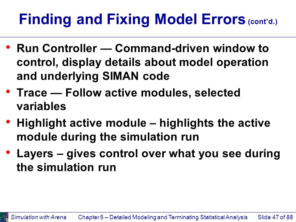 Finding and Fixing Model Errors (cont’d.)