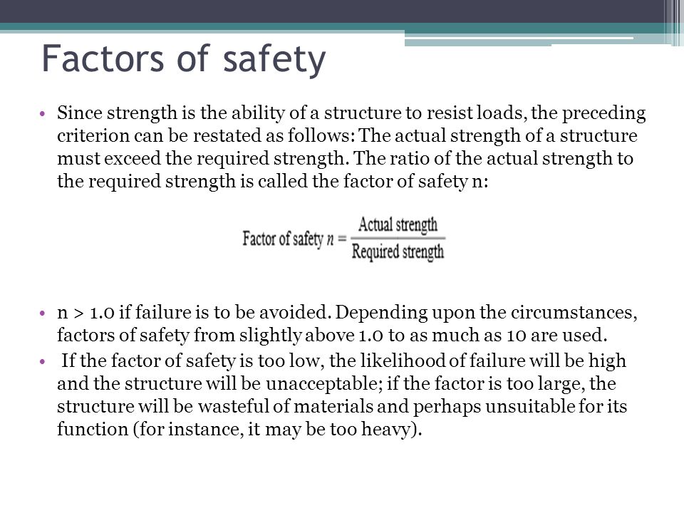 explain factor of safety