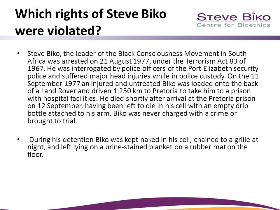 Which rights of Steve Biko were violated