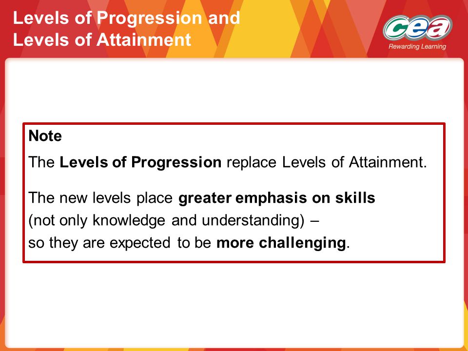 Levels of Progression and Levels of Attainment