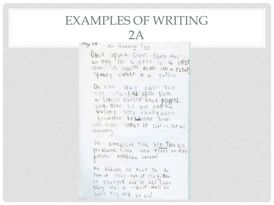 examples of writing 2A