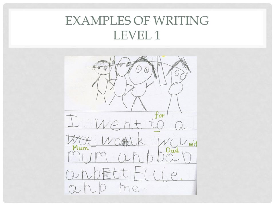 examples of writing level 1
