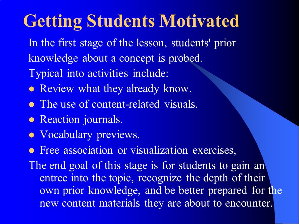 Getting Students Motivated