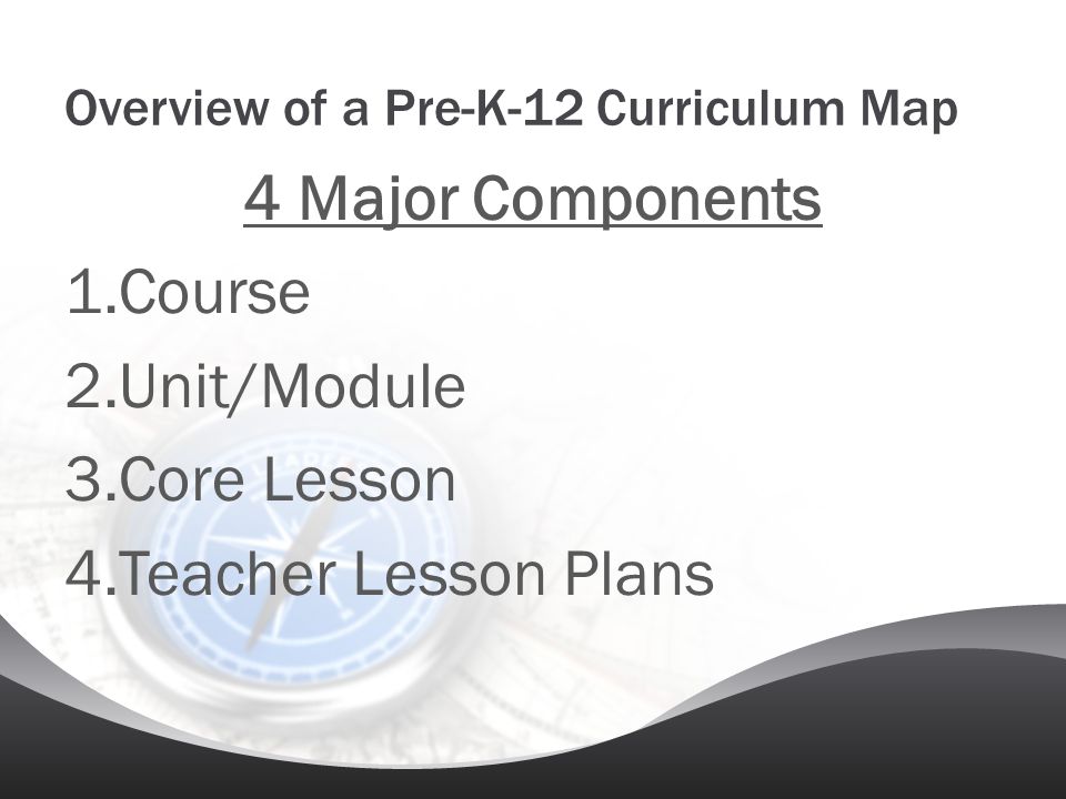 Overview of a Pre-K-12 Curriculum Map