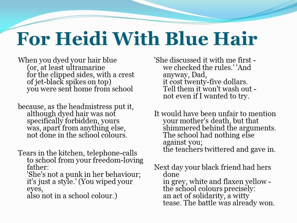 For Heidi With Blue Hair - ppt video online download