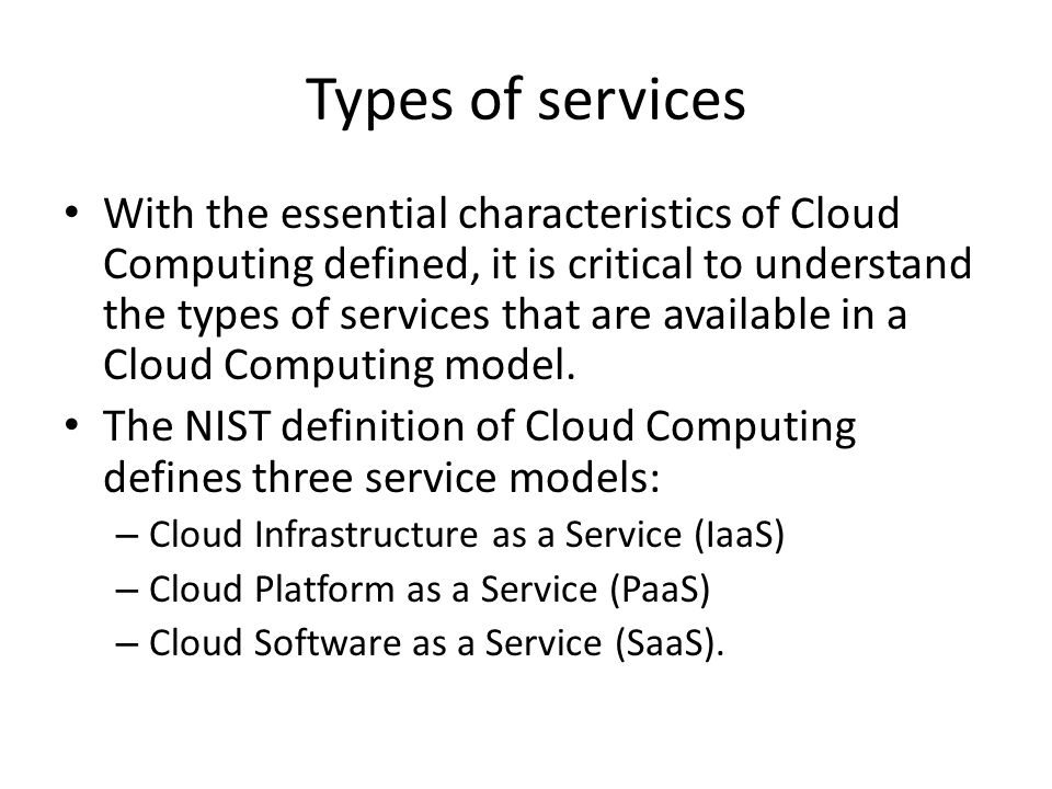 Types of services