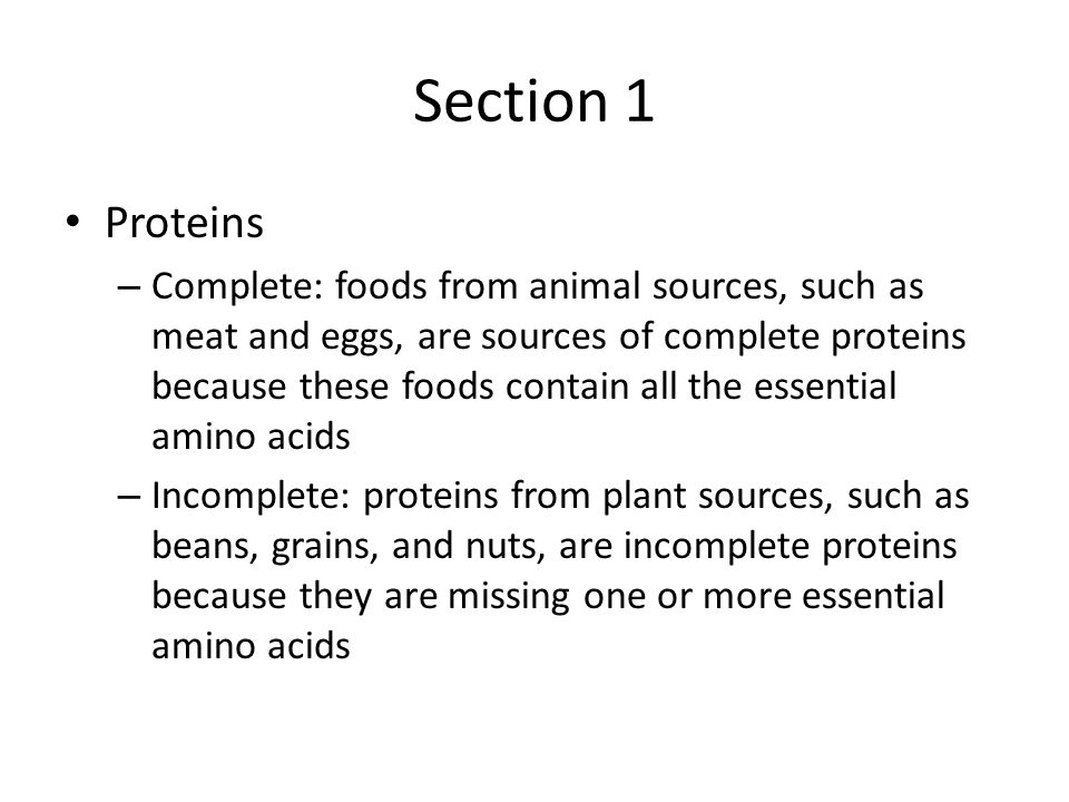 Section 1 Proteins.