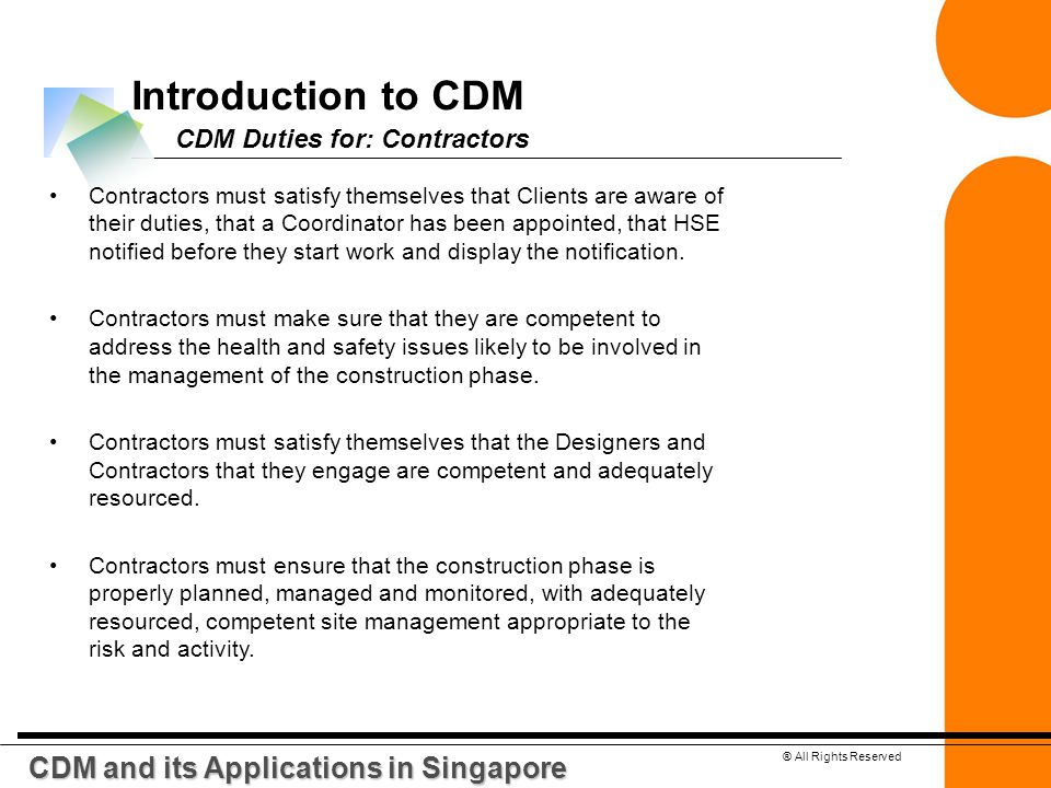 Introduction to CDM CDM and its Applications in Singapore