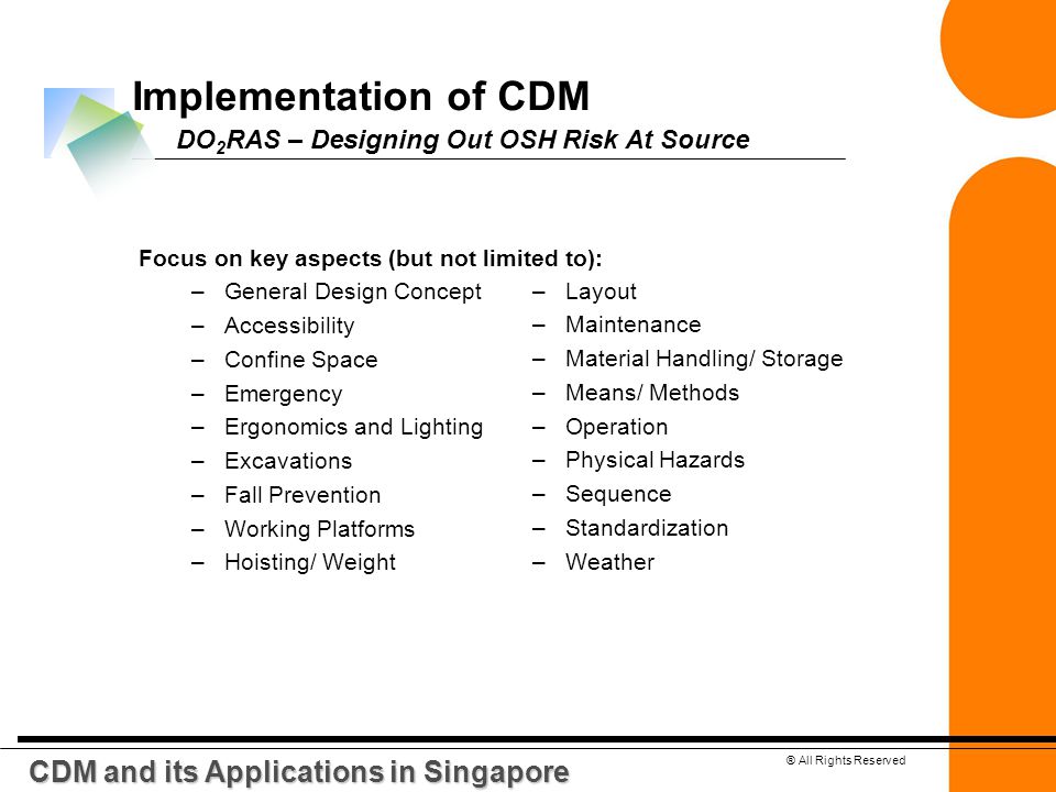 Implementation of CDM CDM and its Applications in Singapore