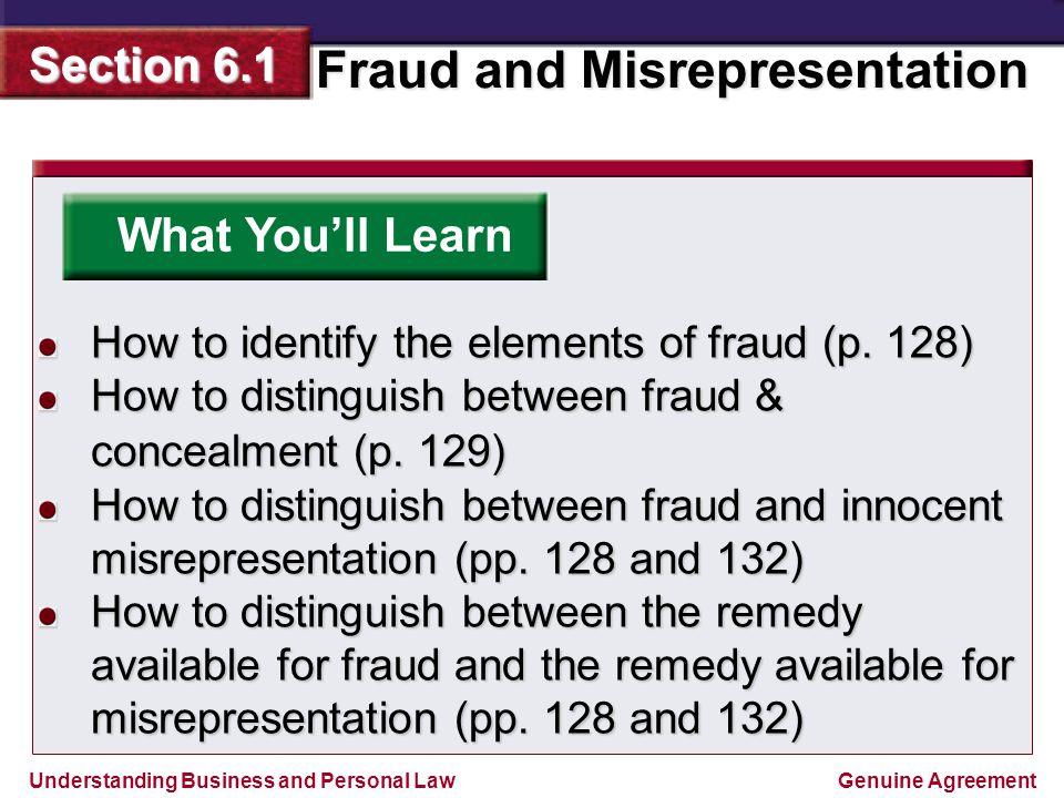 difference between fraud and misrepresentation
