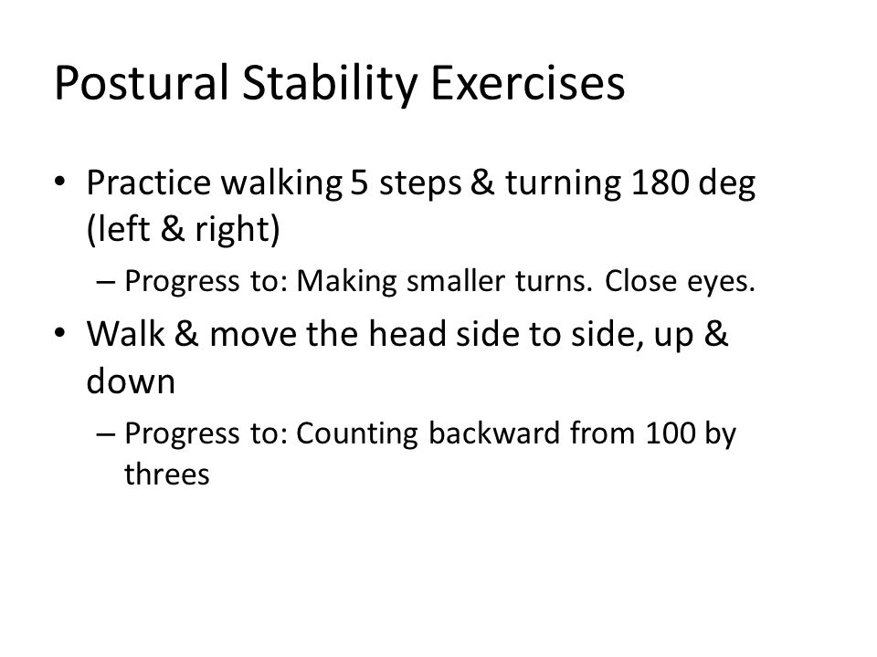 Postural Stability Exercises
