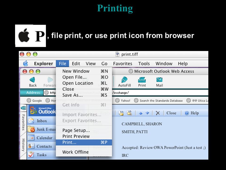 Printing , file print, or use print icon from browser