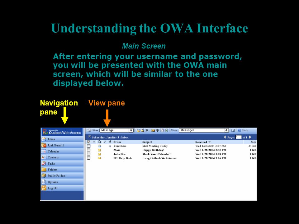 Understanding the OWA Interface