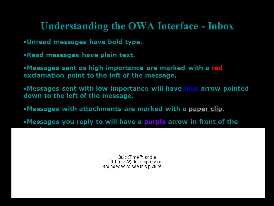 Understanding the OWA Interface - Inbox