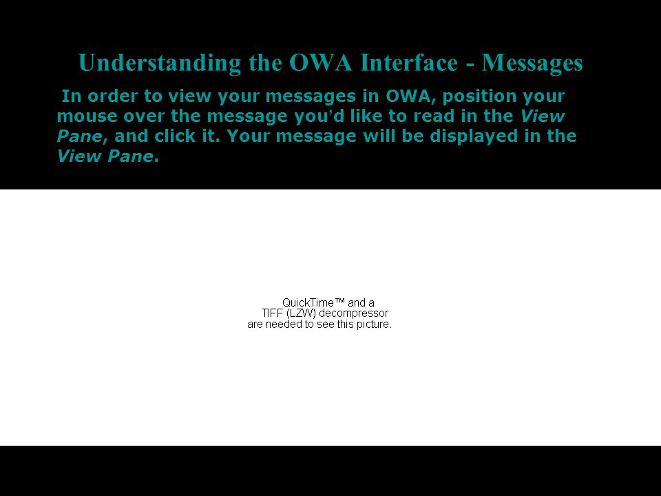 Understanding the OWA Interface - Messages