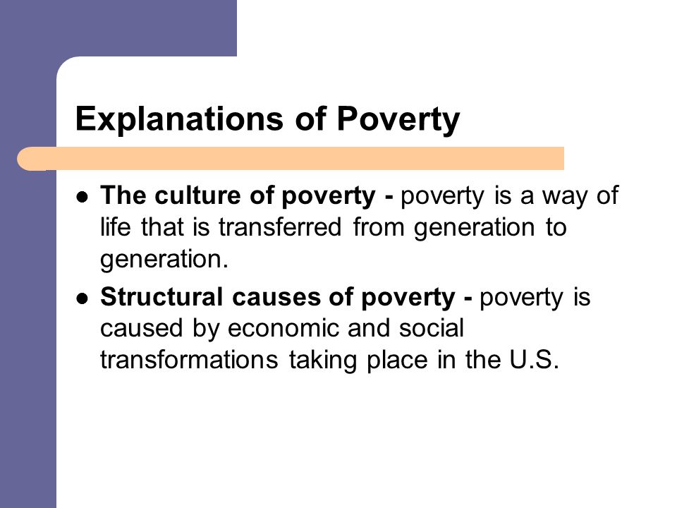 Explanations of Poverty