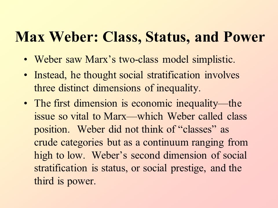 max weber view on social stratification