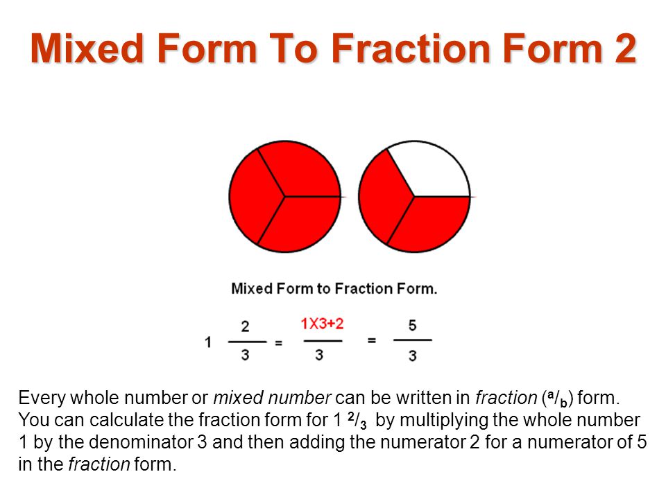 Mixed Form To Fraction Form Ppt Download