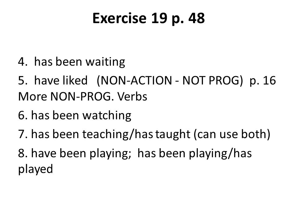 Exercise 19 p has been waiting
