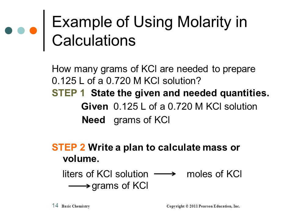 Example of Using Molarity in Calculations