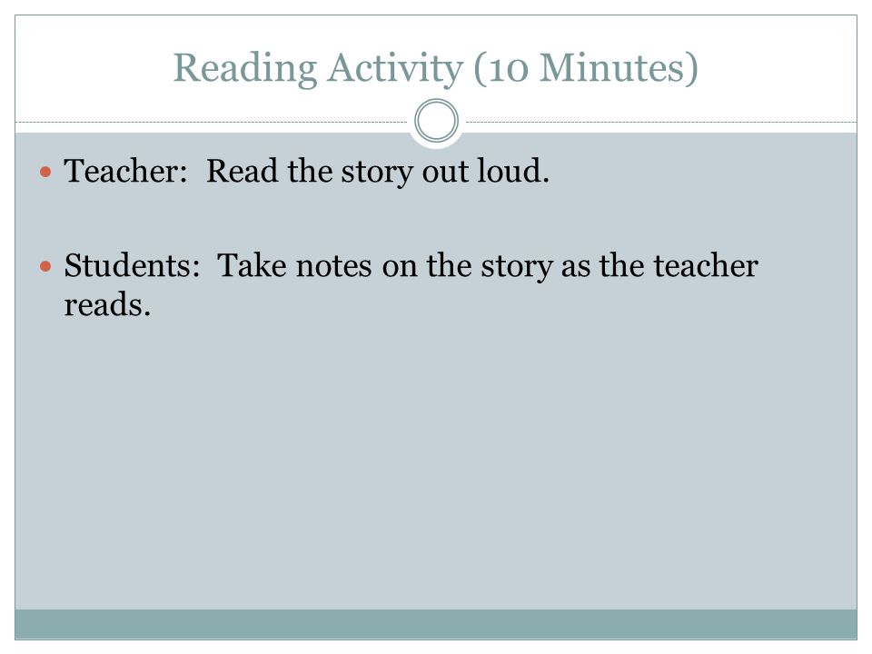 Reading Activity (10 Minutes)