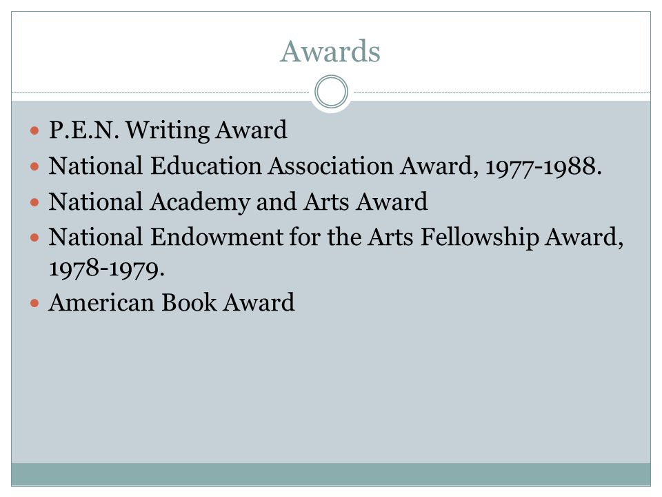 Awards P.E.N. Writing Award