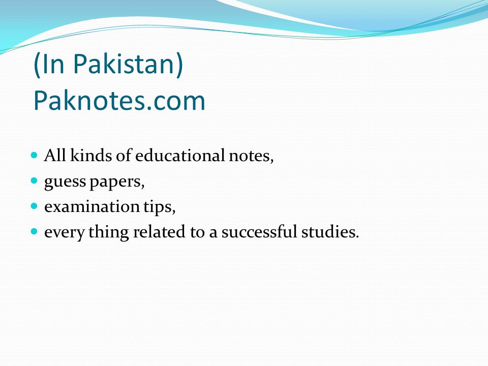 (In Pakistan) Paknotes.com