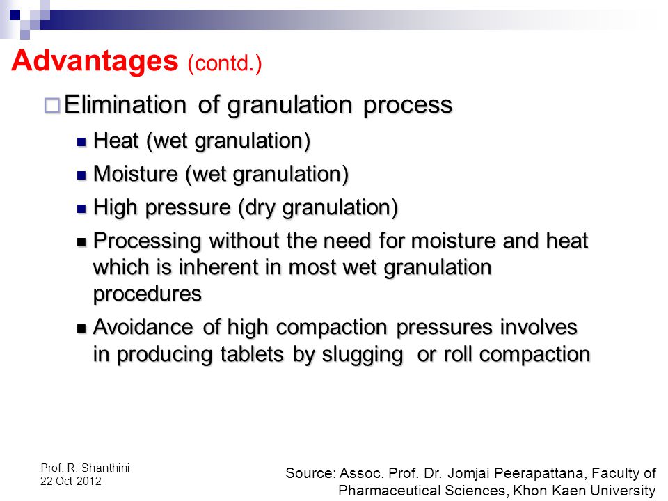 advantages of granulation