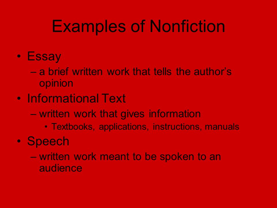 Examples of Nonfiction