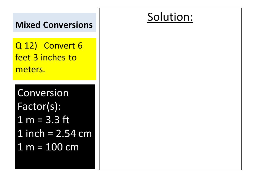 Metric and Non-Metric Conversion Problems. - ppt video online download
