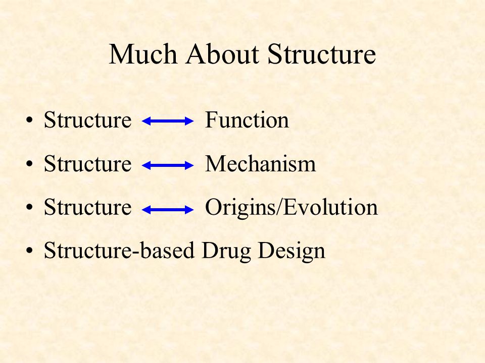 Much About Structure Structure Function Structure Mechanism