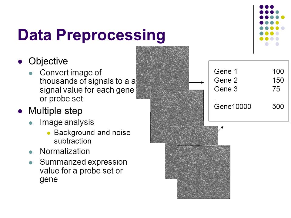 Data Preprocessing Objective Multiple step