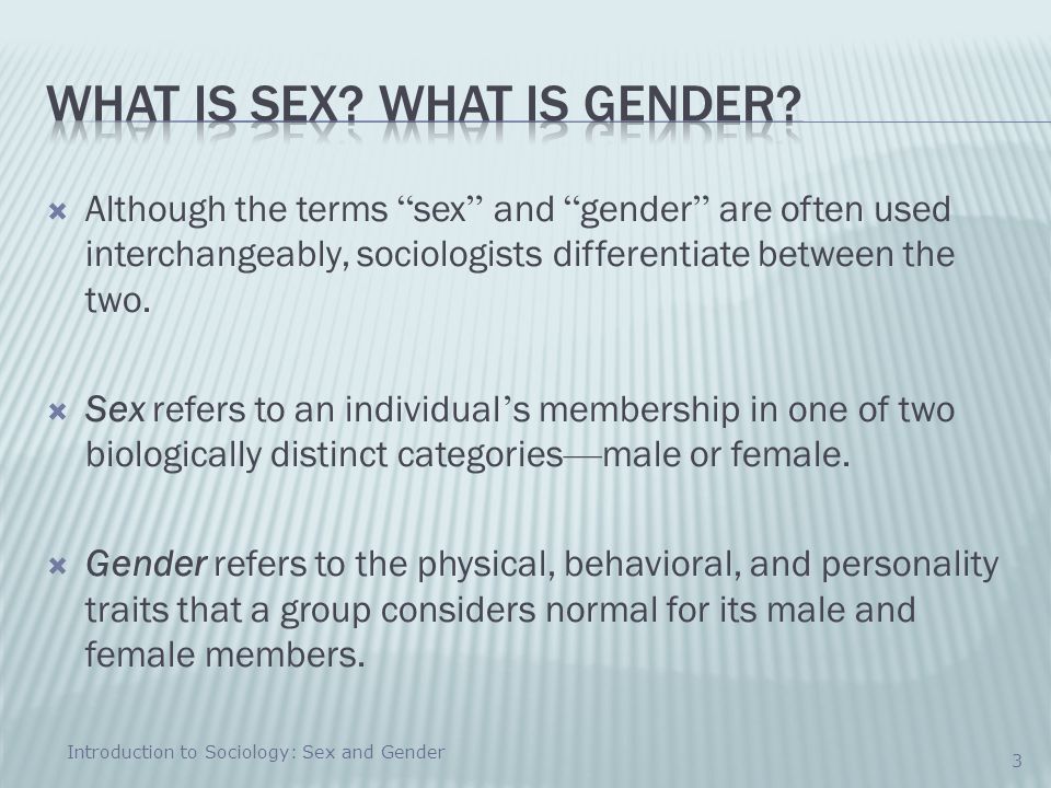 What is sex What is gender