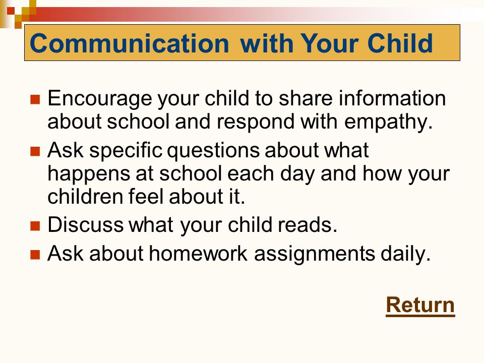 Communication with Your Child