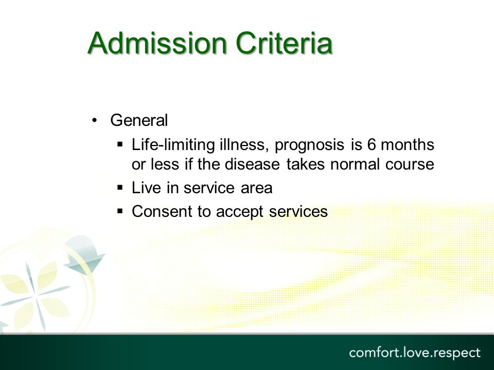 Admission Criteria General