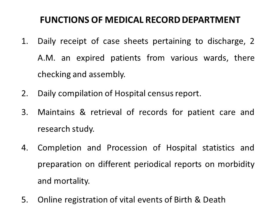 Medical Records Chart Assembly